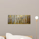 Colorado, Steamboat, Aspen Tree Trunks In Grove, Yellow Autumn Leaves Wall Mural