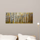 Colorado, Steamboat, Aspen Tree Trunks In Grove, Yellow Autumn Leaves Wall Mural