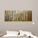 Colorado, Steamboat, Aspen Tree Trunks In Grove, Yellow Autumn Leaves Wall Mural