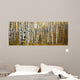 Colorado, Steamboat, Aspen Tree Trunks In Grove, Yellow Autumn Leaves Wall Mural