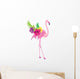 Pink Floral Tropical Flamingo Wall Decal