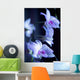 Hawaii, Kauai, White Orchid With Purple Lighting Wall Mural