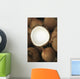 Hawaii, Oahu, A Coconut In Halves, White Meaty Fruit Wall Mural
