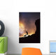 Hawaii, Silhouette Of A Woman Stretching On A Mountain Top At Sunset Wall Mural