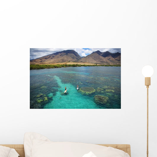 Hawaii, Maui, Olowalu, Stand Up Paddling Wall Mural