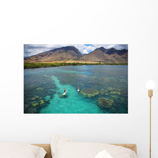 Hawaii, Maui, Olowalu, Stand Up Paddling Wall Mural