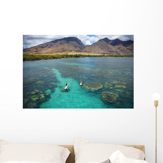 Hawaii, Maui, Olowalu, Stand Up Paddling Wall Mural