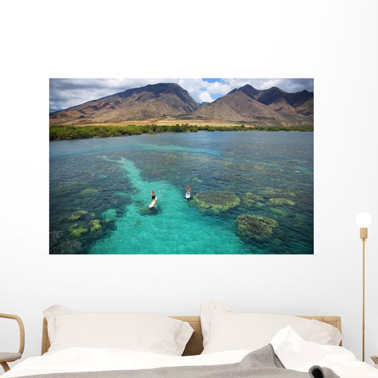 Hawaii, Maui, Olowalu, Stand Up Paddling Wall Mural