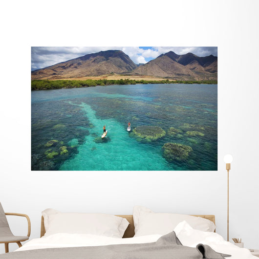 Hawaii, Maui, Olowalu, Stand Up Paddling Wall Mural