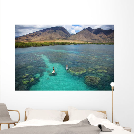 Hawaii, Maui, Olowalu, Stand Up Paddling Wall Mural