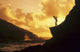 Hawaii, Golfer Standing On A Cliff And Swinging A Golf Club Wall Mural