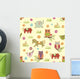 Abstract Floral Animals Pattern Wall Mural