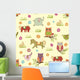 Abstract Floral Animals Pattern Wall Mural