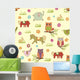Abstract Floral Animals Pattern Wall Mural