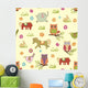 Abstract Floral Animals Pattern Wall Mural