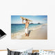 Hawaii, Oahu, Young Man At The Beach With Surfboard Wall Mural