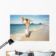 Hawaii, Oahu, Young Man At The Beach With Surfboard Wall Mural