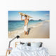 Hawaii, Oahu, Young Man At The Beach With Surfboard Wall Mural