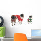 Three Pugs Dressed up Wall Mural