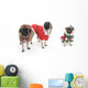 Three Pugs Dressed up Wall Mural
