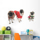 Three Pugs Dressed up Wall Mural