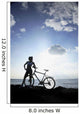 Hawaii, Oahu, Silhouette Of A Woman With A Bike On A Rocky Coastline Wall Mural