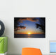 Hawaii, Oahu, Beautiful Sunset Over The Ocean Wall Mural