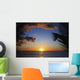 Hawaii, Oahu, Beautiful Sunset Over The Ocean Wall Mural