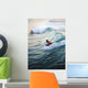 Hawaii, Oahu, Surfer Riding A Wave Wall Mural