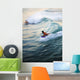 Hawaii, Oahu, Surfer Riding A Wave Wall Mural
