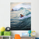 Hawaii, Oahu, Surfer Riding A Wave Wall Mural