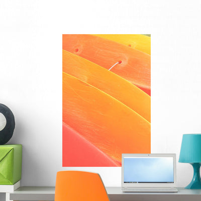 Pattern Shot Orange Yellow Wall Mural shown on a wall