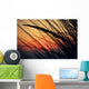 California, Colorful Sunset Through Beach Grass Wall Mural