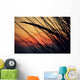 California, Colorful Sunset Through Beach Grass Wall Mural