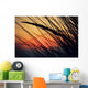 California, Colorful Sunset Through Beach Grass Wall Mural
