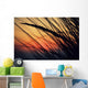 California, Colorful Sunset Through Beach Grass Wall Mural
