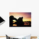 Natural Stone Arch Silhouetted At Sunset Wall Mural