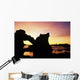 Natural Stone Arch Silhouetted At Sunset Wall Mural