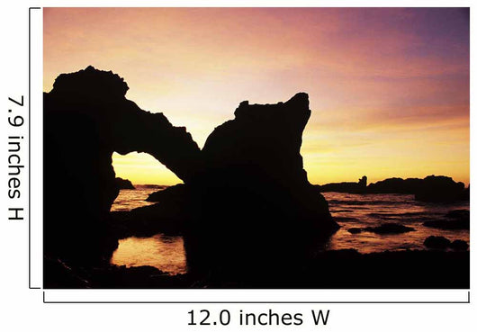 Natural Stone Arch Silhouetted At Sunset Wall Mural