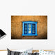 Northern New Mexican Windows, New Mexico, Blue Deep-Seated Window Wall Mural
