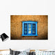 Northern New Mexican Windows, New Mexico, Blue Deep-Seated Window Wall Mural