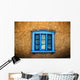 Northern New Mexican Windows, New Mexico, Blue Deep-Seated Window Wall Mural