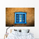 Northern New Mexican Windows, New Mexico, Blue Deep-Seated Window Wall Mural