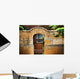 New Mexican Doors, New Mexico, Details Of Old Stone Doorway And Garden Wall Mural