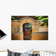 New Mexican Doors, New Mexico, Details Of Old Stone Doorway And Garden Wall Mural