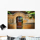 New Mexican Doors, New Mexico, Details Of Old Stone Doorway And Garden Wall Mural