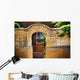New Mexican Doors, New Mexico, Details Of Old Stone Doorway And Garden Wall Mural