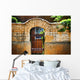 New Mexican Doors, New Mexico, Details Of Old Stone Doorway And Garden Wall Mural
