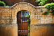 New Mexican Doors, New Mexico, Details Of Old Stone Doorway And Garden Wall Mural