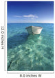 White Boat Floating On Turquoise Water Wall Mural